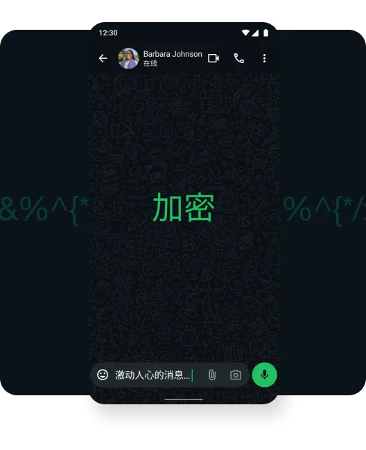 端到端加密视频通话截图，显示了一位用户通过视频通话与家人沟通交流